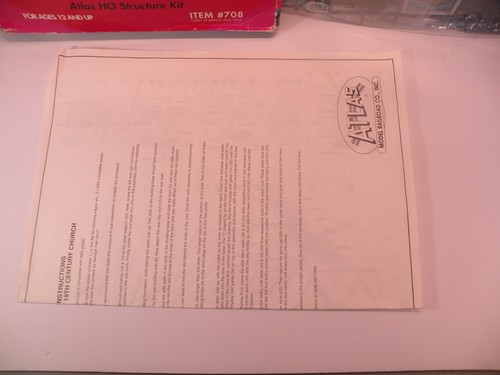 ATLAS #708 19TH CENTURY CHURCH HO SCALE Open Box Sealed Parts Bag - Picture 6 of 6