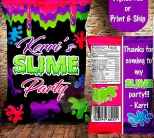 Details About Slime Chip Bag Party Favor Birthday Treat