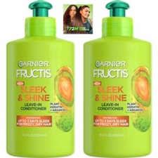 Garnier Fructis Sleek & Shine Smoothing Leave-In Conditioner Cream 10.2oz 2-PK