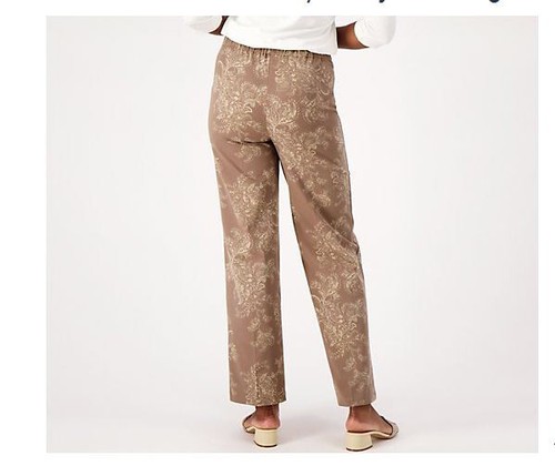 Isaac Mizrahi en vivo! Pantalón alto estampado 24/7 bebé pierna ancha marrón NUEVO talla 32W PLUS - Imagen 3 de 3