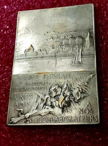 1902 F.Vernon/CH.Beyylard Art Nouveau Médaille/Conférence Évian acheter pour l'Europe Juifs 1938