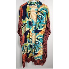 Soft Surroundings Women's Sz. S/M Long Line Open Front Floral Kimono