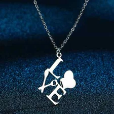 Cooking Love Silver Necklace, Love to Cook Chefs Pendant Necklace, Baking