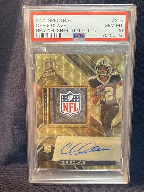Chris Olave - 2021 Spectra RPA NFL Shield Gold 1/1 PSA 10 💎Gem Mint💎 Saints