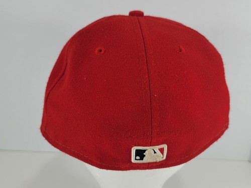 Cleveland Indians Fitted Hat - Adult 7 1/8 (Red) New Era Embroidered Block C - Picture 4 of 12