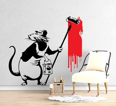 Banksy Rat Wall Decal Removable Sticker Vinyl Decor Art Transfer Grafitti Funny