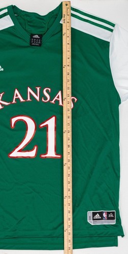 Vintage Kansas JayHawks Basketball Jersey Mens XL #21 Allen Fieldhouse Green - Picture 9 of 17