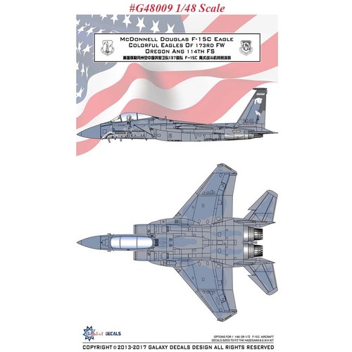 Galaxy G48009 G72010 1/48 1/72 F-15C Eagles 173RD FW Oregon ANG 114TH FS Decal - Bild 2 von 8