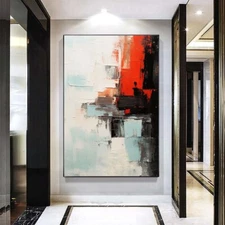 Oil Painting Handmade Canvas Colorful Painting on Canvas Home Decor Blue