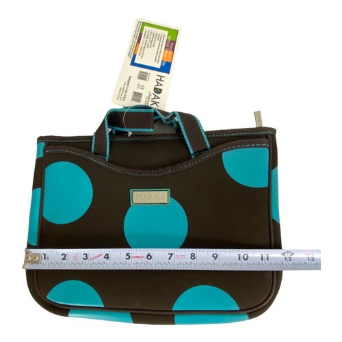 Hadaki Neoprene Sleeve Pouch Case Handle Carry Bag Tablet Polka dot Brown NEW - Picture 3 of 6