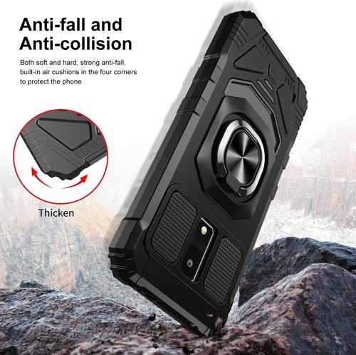 BLU View 4 (B135DL) /BLU View 2 2023 - Hybrid Magnetic Ring Kickstand Armor Case - Picture 3 of 6