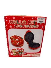 Hello  Kitty Waffle Maker Non Stick Plates Easy Cleanup Holiday Design NEW