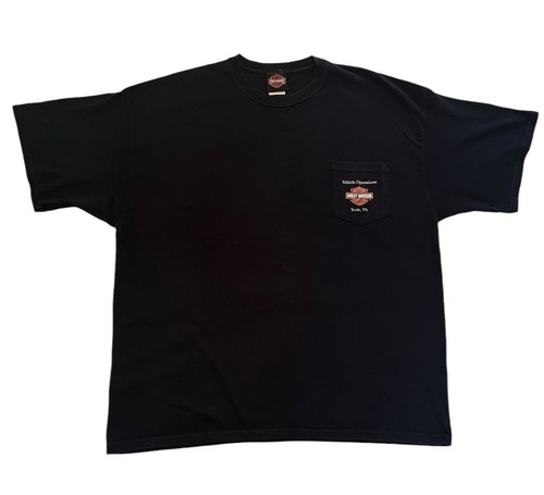 Vintage Harley-Davidson T-Shirt Black Flames Factory Tour 90s Y2K Herren 2XL XXL