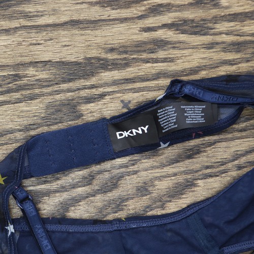 DKNY Womens Lightweight Mesh Bralette DK4512 Star Print Blue S - Picture 8 of 8