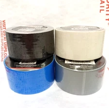 Tool Bench Hardware 4 ROLLS Duct Tape 1.89 in x 10 yd SILVER Ivory BLACK Blue