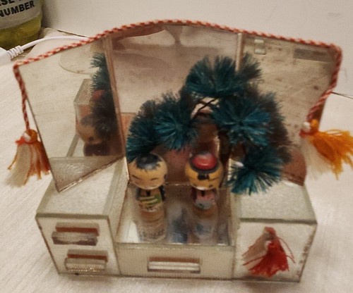 kokeshi dolls mirror figurine Couple Made in Japan - Picture 4 of 11