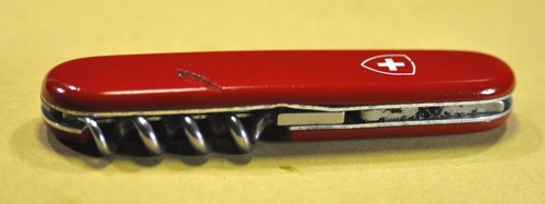 "VICTORINOX" WAITER RED FOLDING POCKET SWISS ARMY c. 1981's KNIFE - Picture 10 of 12
