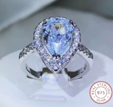 GENUINE SILVER 925 CLASSIC TEARDROP TEAR DROP  RING SIZE LIMITED QUANTITY !!!