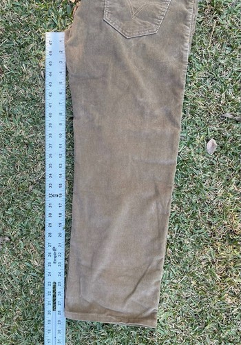 Levi's 549 Corduroy Jeans Pants Mens 36x28 Brown Low Loose Fit Straight Leg - Picture 10 of 11