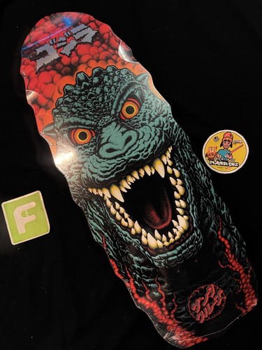 SUPER RARE Godzilla Destroyer Santa Cruz Shaped Cruiser Skateboard Deck 11” - Picture 2 of 6
