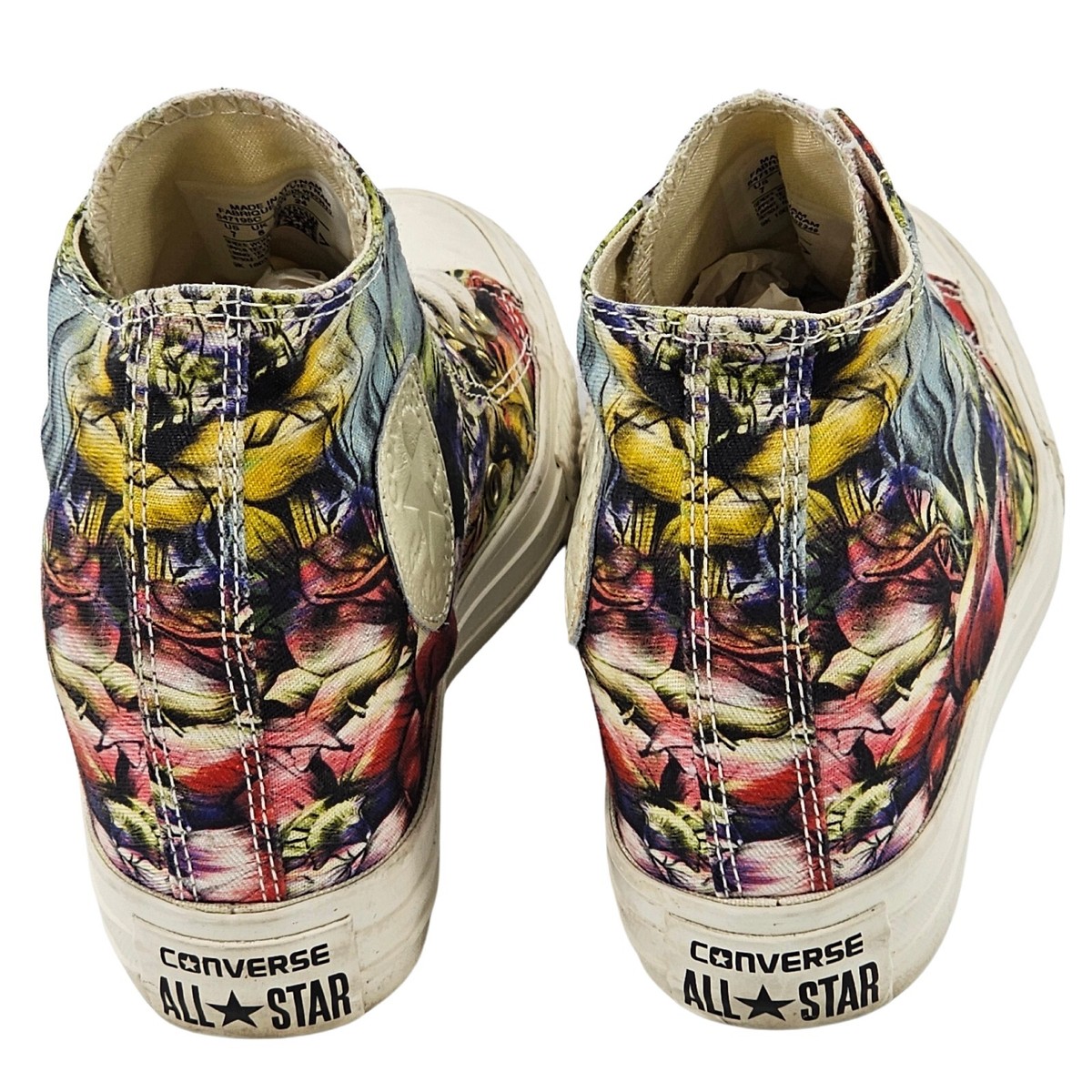 Converse top floral wedges
