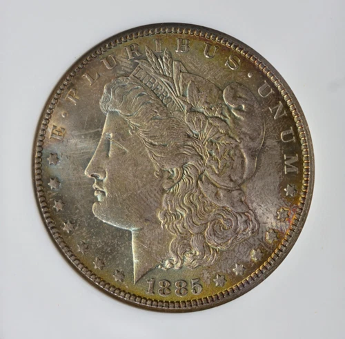 1885 Morgan Silver $1 Dollar NGC MS63 Beautiful Toning