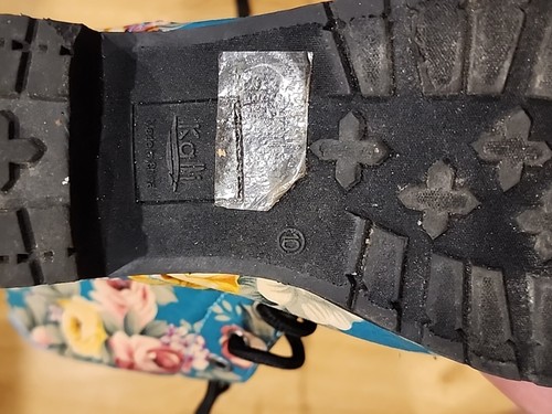 Kalli blau Blumendruck Stoff Oxford Schnürstiefel Größe 10 - Bild 6 von 9