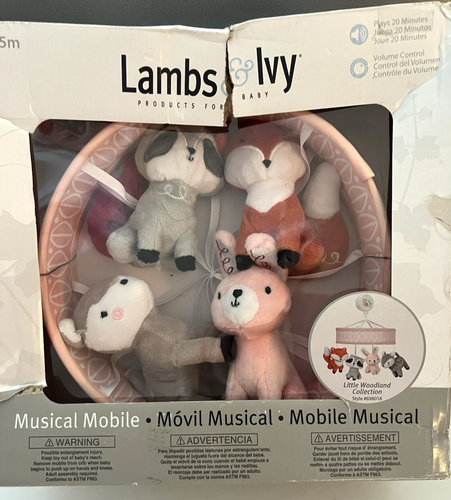 Lambs & ivy Musical Mobile 'Little Woodland Collection' Style 698018 in Box NOS - Picture 5 of 8