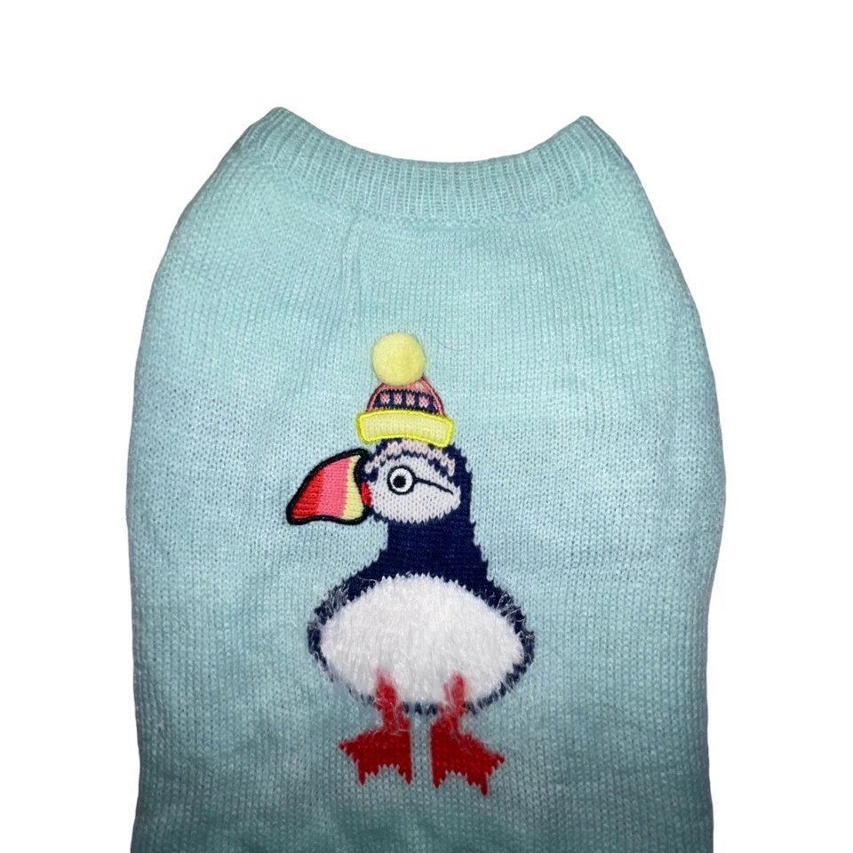 NWT Top Paw Light Blue Penguin Holiday Winter Christmas Pullover Dog Sweater M - Image 2 of 4