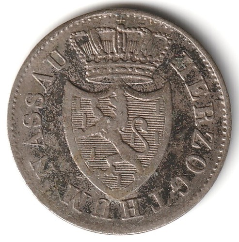 1831 German States Nassau 3 Kreuzer Low Mintage Silver Scarce Nice Free Shipping - Picture 2 of 2