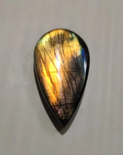 56.00 Cts Natural Labradorite Gemstone Jewelry Making Pear Cabochon 45X25X7.5 MM - Picture 4 of 7