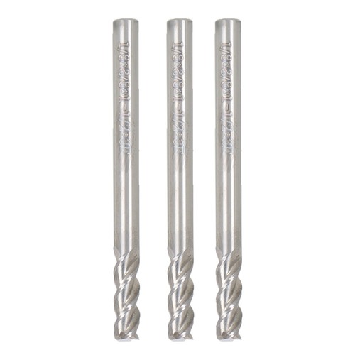3 Stück 3/8 Zoll LOC 1-1/2 Zoll Gesamtlänge 1/8 Zoll 3 Flutel Regular Hartmetall Schaftfräser - Bild 3 von 7