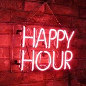 Details About Happy Hour Neon Sign Light Room Wall Poster Beer Bar Decor Handmade Home