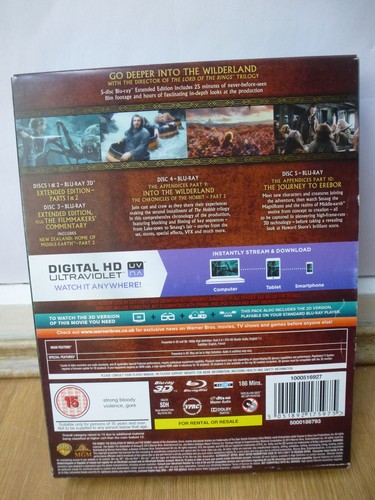 THE HOBBIT:💥3D-2D BLU-RAY DESOLATION OF SMAUG 5 DISC EXTENDED EDITION PAL UK - Picture 8 of 9