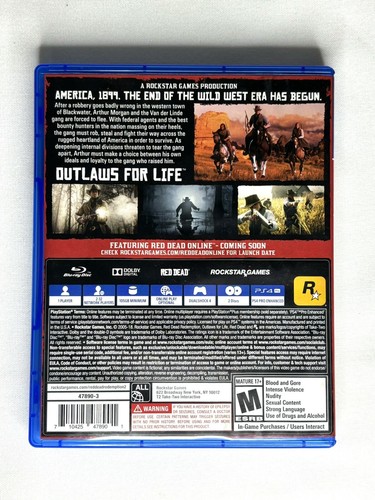 Red Dead Redemption 2 Sony PlayStation 4 Con Mapa PS4 Videojuego - Imagen 2 de 4
