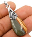 Natural Polygram Jasper 925 Solid Sterling Silver Pendant Jewelry @15-9