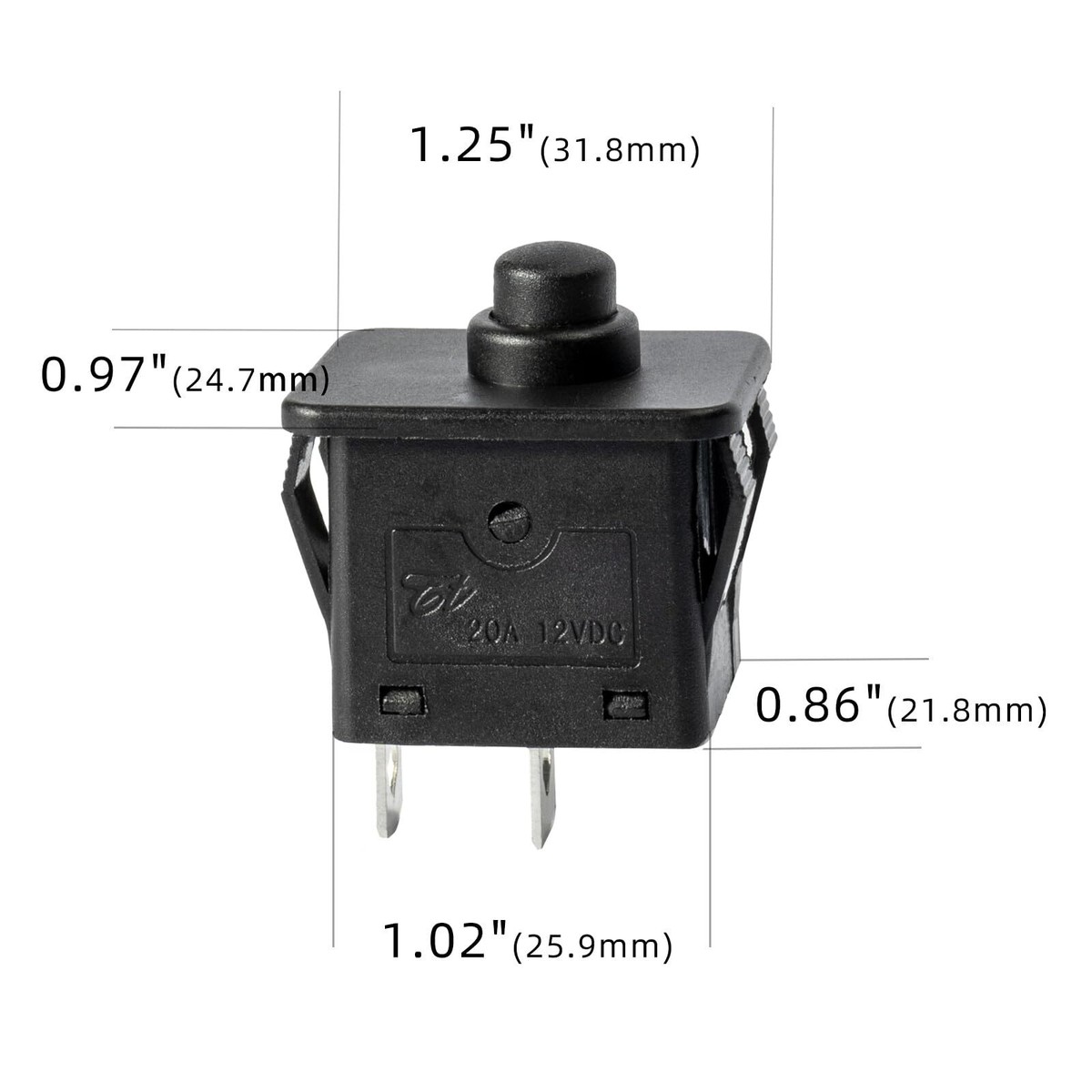 2 Pcs 12volt 6volt 2Pin Plunger Type Power Wheel Foot Pedal