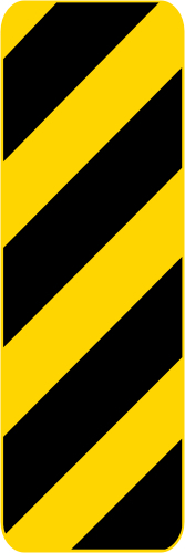 Typ III OM3-R rechte Seitenobjektmarkierung Warnung Straßenschild 12 x 36 - Bild 1 von 2