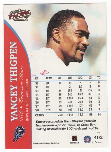 1999 Pacific Football Set Break - Cards #226-450 Pt.2 - 第 299/373 張圖片