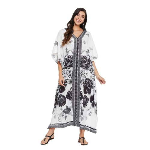 Women Plus Size Loose Kaftan Tunic Dress Hippy Kimono Sleeve Caftan Tunic Tops - Picture 183 of 809
