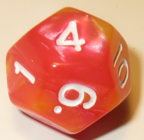 NEW Style ! RPG Dice Set of 7 - Auralus Pink-Orange D4 D6 D8 D10 D12 D20 D00-90 - Picture 6 of 8
