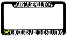 Cars Cause Pollution Chocobo Black METAL License Plate Frame Final Fantasy