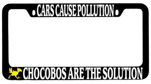 Chocobo LOGO Black Plastic License Plate Frame Auto Final Fantasy