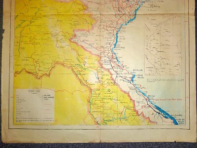Rare Military Map - 1970's, North VN - LAOS - Hanoi - TONKIN