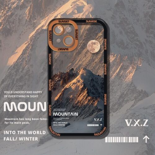 Aesthetic Snow Mountain Transparent Phone Case For iPhone 16 15 14 13 12 11 Pro - Picture 11 of 24
