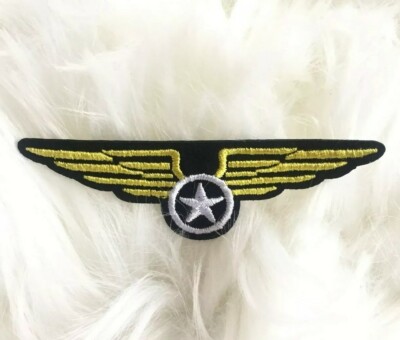 Air Force//Star//Circle//Camo Iron on Applique//Embroidered Patch Military Wings
