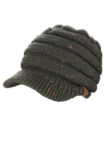 NEW! CC Beanie Tail Warm Knit Messy High Bun VISOR CC Ponytail Beanie Cap - Picture 148 of 153
