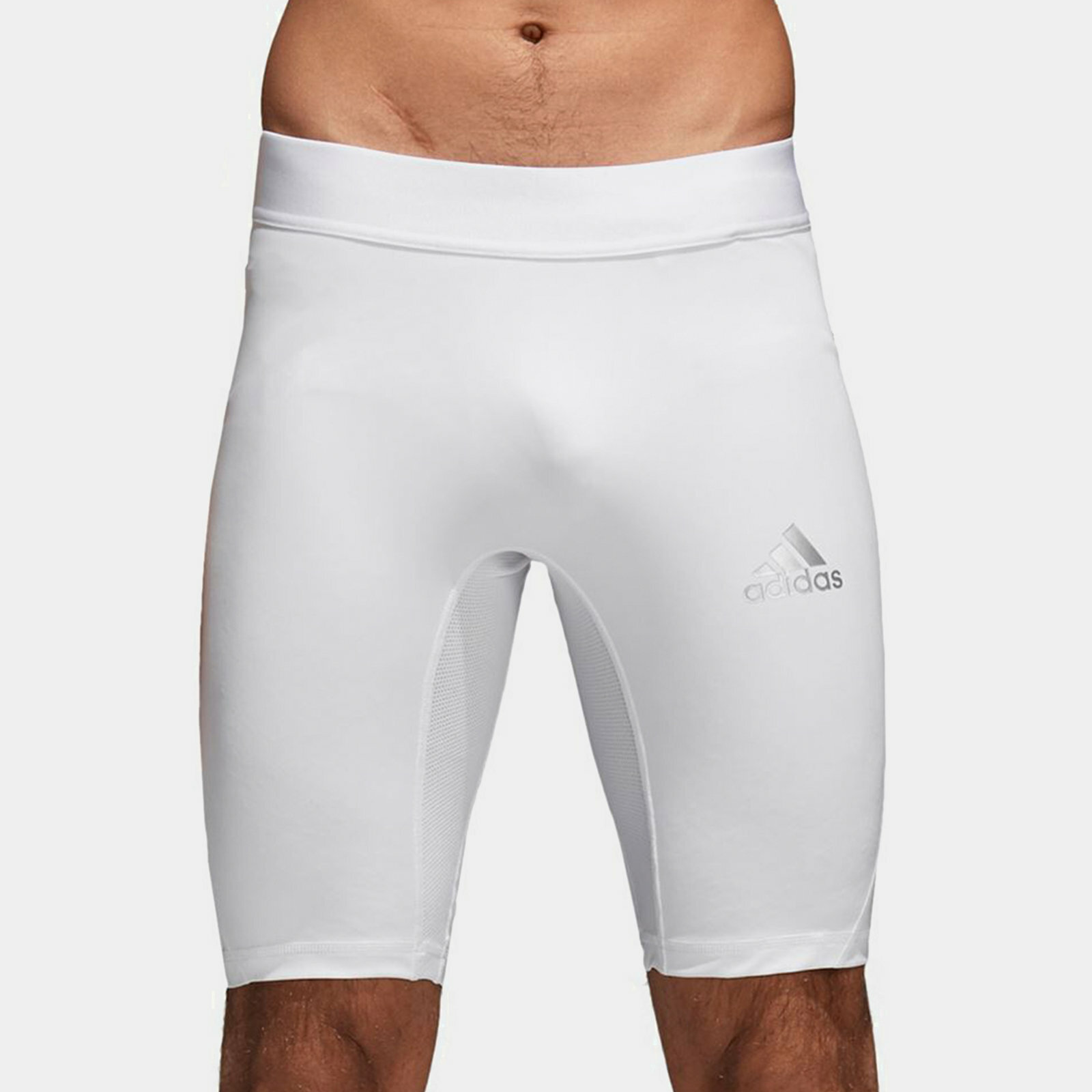 Adidas Mens Alphaskin Sport Compression Short Tights White Adidas Mens Alphaskin Sport Compression Short Tights White