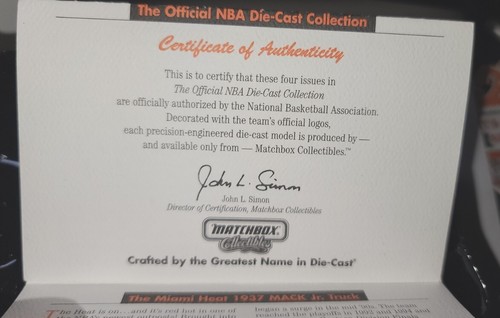 Matchbox Collectibles Official NBA Die Cast Collection - Lakers, Heat, Timberwol - Picture 9 of 9