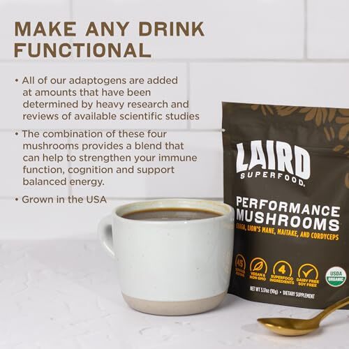 Organic Performance Mushroom Blend with Chaga, Cordyceps, Lion's Mane and Mai... - Picture 5 of 7